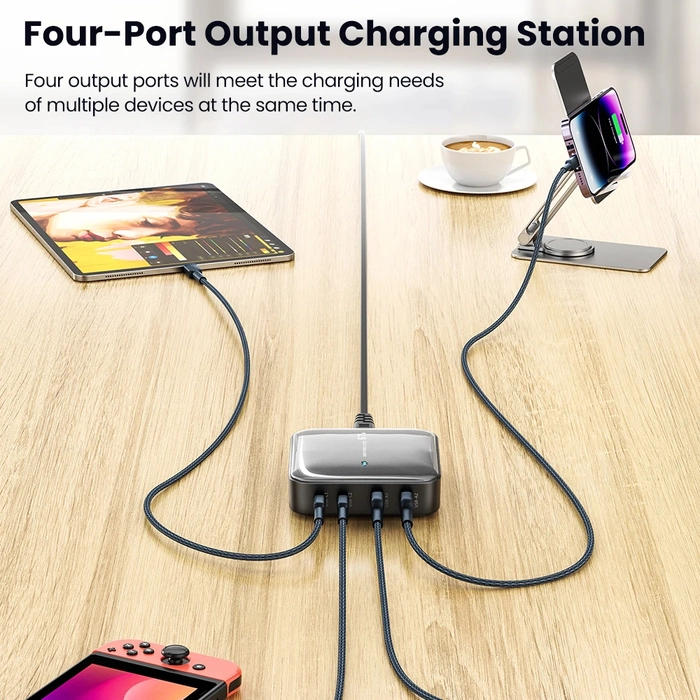 Toocki 67W GaN Multi-Port Charger Station | USB-C PD & QC Fast Desktop Charging Adapter for iPhone, MacBook Pro, Xiaomi & More - Image 2