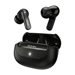 Ronin R-7080 NOX Leather Finish Earbuds | Dual Connectivity | ENC & ANC | Quad Mic
