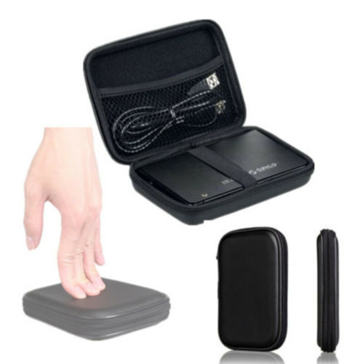 2.5 Inch WD Embossed Black USB External HDD Or SSD Drive Protector Pouch - Image 3