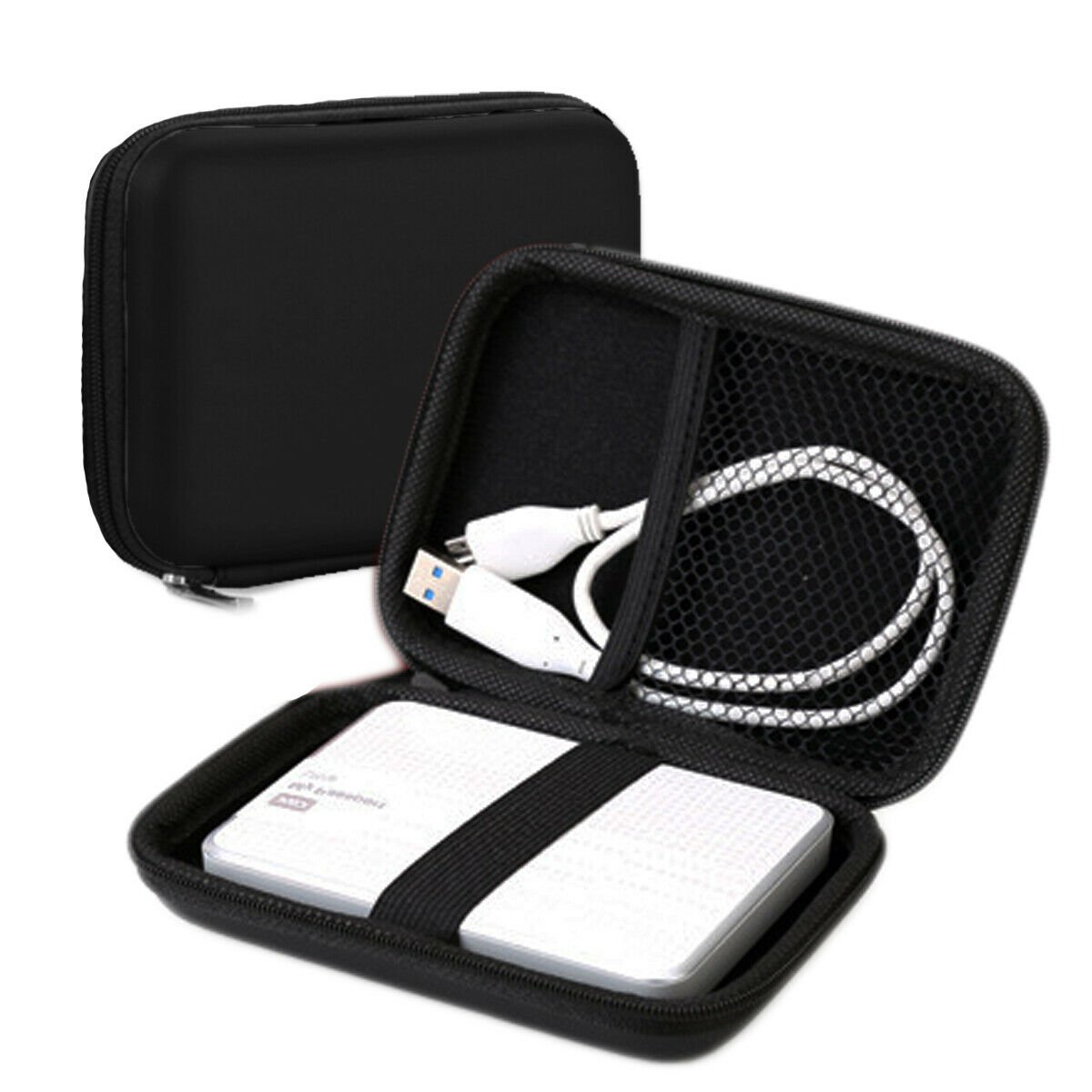 2.5 Inch WD Embossed Black USB External HDD Or SSD Drive Protector Pouch - Image 2
