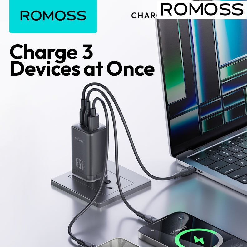 ROMOSS AC65MC EU 65W GaN Pro - Laptop and Mobile Fast Charger - Image 2