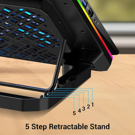 Amaze A505 Laptop RGB Cooling Stand With Two Big Fans - Image 3