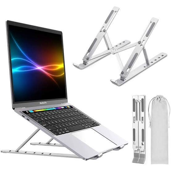 Foldable Adjustable Aluminum Laptop Stand Silver - Image 2