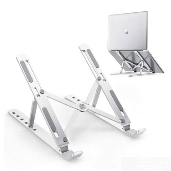 Foldable Adjustable Aluminum Laptop Stand Silver